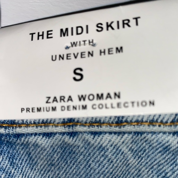 Zara Denim Midi Skirt with Uneven Hem - Picture 5 of 5